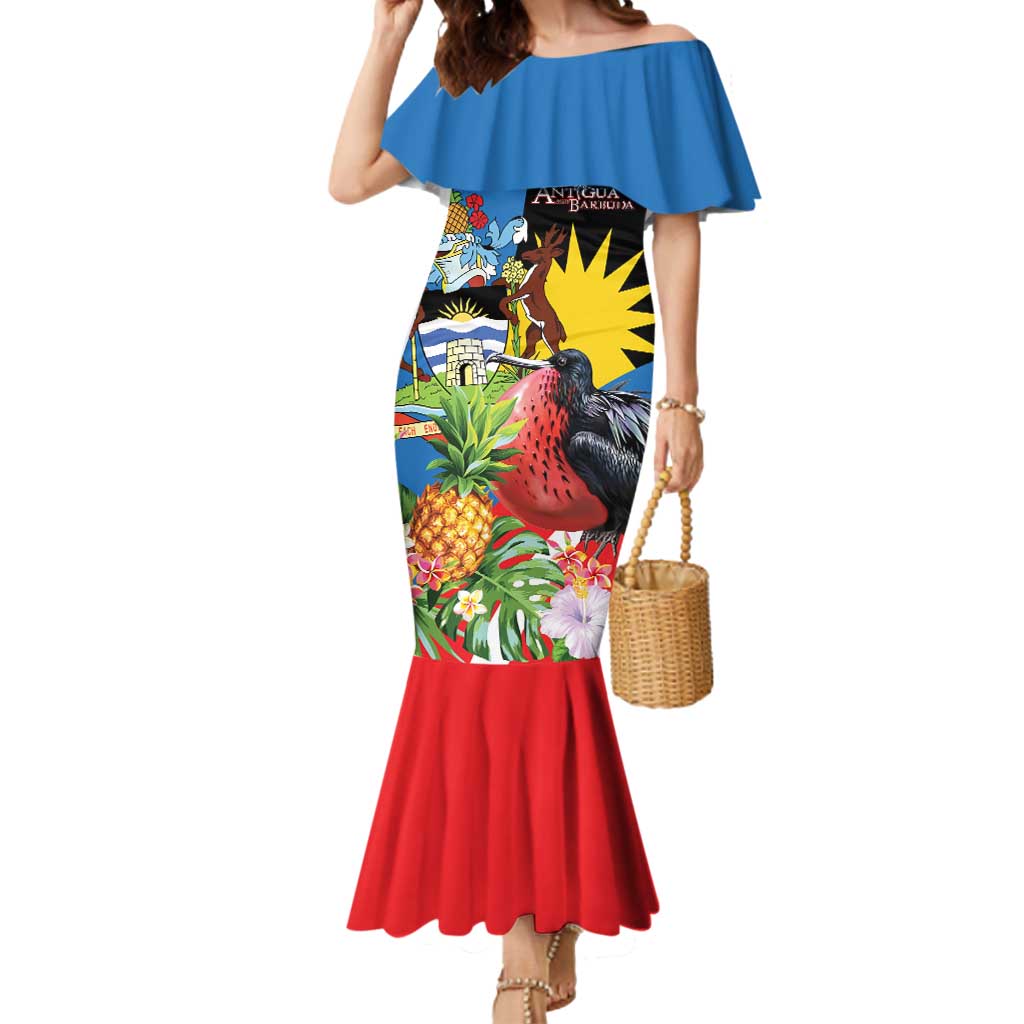 Antigua and Barbuda Magnificent Frigatebird Mermaid Dress Tropical Vibe - Wonder Print Shop