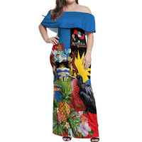 Antigua and Barbuda Magnificent Frigatebird Off Shoulder Maxi Dress Tropical Vibe - Wonder Print Shop