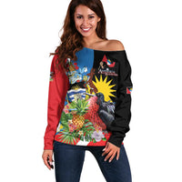 Antigua and Barbuda Magnificent Frigatebird Off Shoulder Sweater Tropical Vibe - Wonder Print Shop