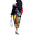 Antigua and Barbuda Magnificent Frigatebird Off The Shoulder Long Sleeve Dress Tropical Vibe - Wonder Print Shop