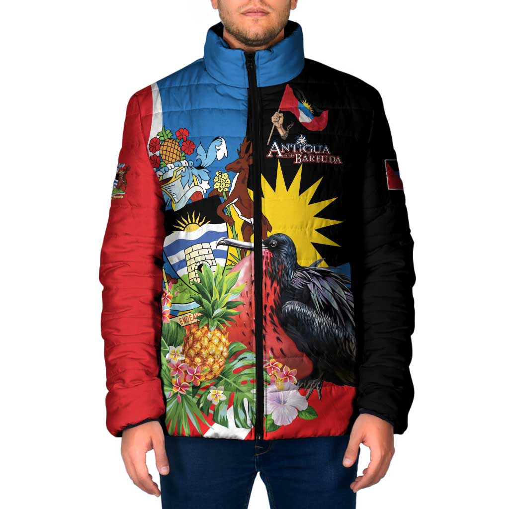Antigua and Barbuda Magnificent Frigatebird Padded Jacket Tropical Vibe - Wonder Print Shop