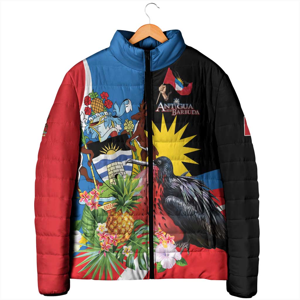Antigua and Barbuda Magnificent Frigatebird Padded Jacket Tropical Vibe - Wonder Print Shop
