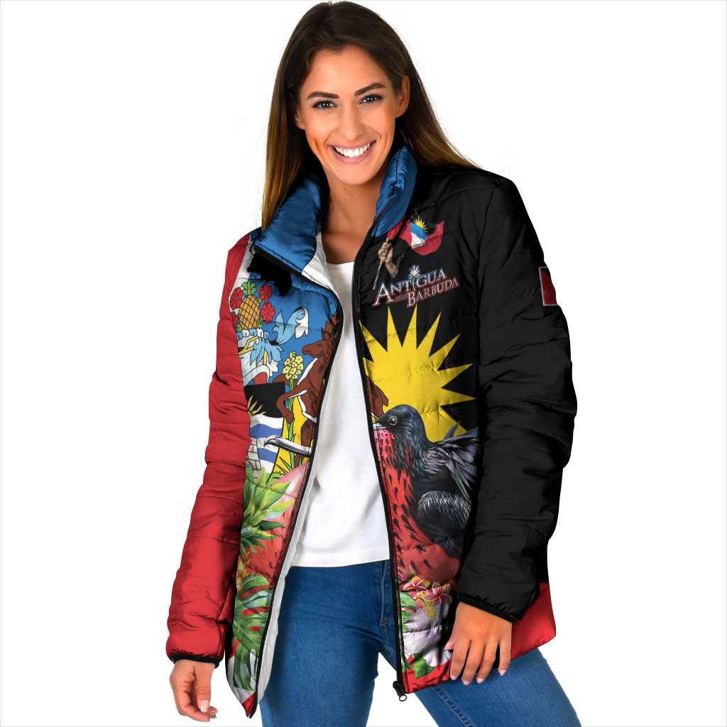 Antigua and Barbuda Magnificent Frigatebird Padded Jacket Tropical Vibe - Wonder Print Shop