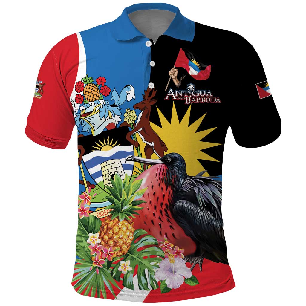 Antigua and Barbuda Magnificent Frigatebird Polo Shirt Tropical Vibe - Wonder Print Shop
