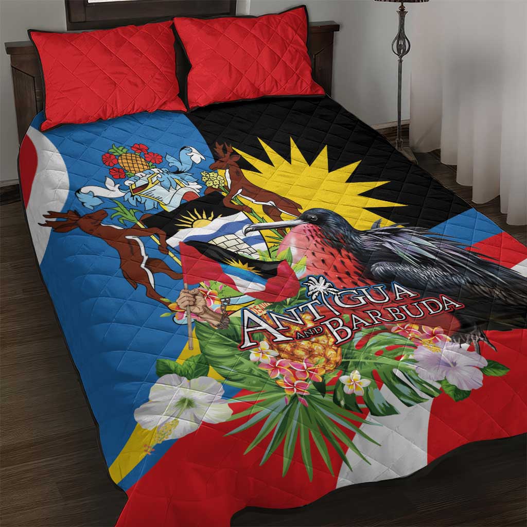 Antigua and Barbuda Magnificent Frigatebird Quilt Bed Set Tropical Vibe - Wonder Print Shop