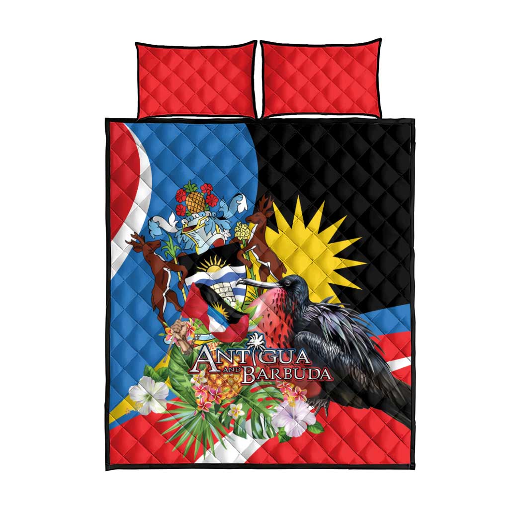 Antigua and Barbuda Magnificent Frigatebird Quilt Bed Set Tropical Vibe - Wonder Print Shop