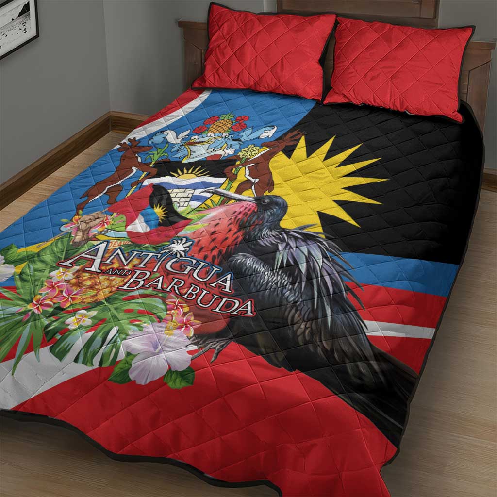 Antigua and Barbuda Magnificent Frigatebird Quilt Bed Set Tropical Vibe - Wonder Print Shop