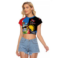 Antigua and Barbuda Magnificent Frigatebird Raglan Cropped T Shirt Tropical Vibe - Wonder Print Shop