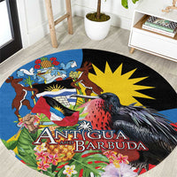 Antigua and Barbuda Magnificent Frigatebird Round Carpet Tropical Vibe - Wonder Print Shop