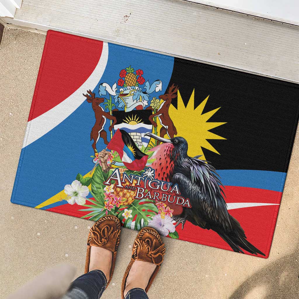 Antigua and Barbuda Magnificent Frigatebird Rubber Doormat Tropical Vibe - Wonder Print Shop