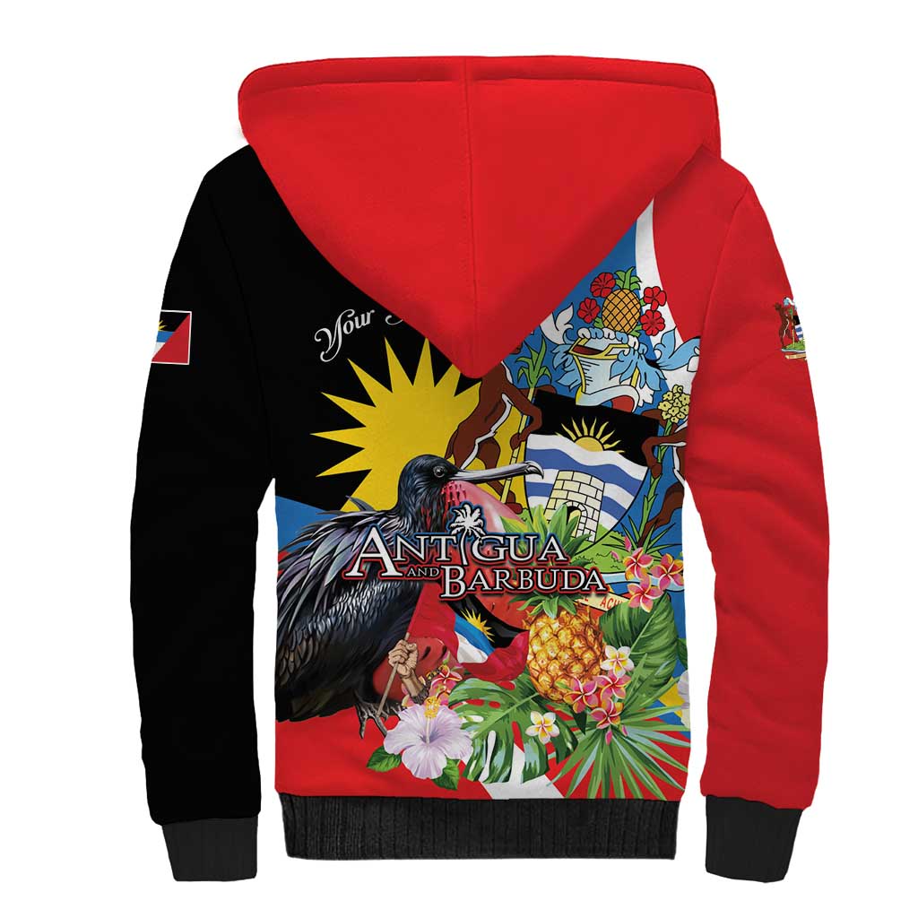 Antigua and Barbuda Magnificent Frigatebird Sherpa Hoodie Tropical Vibe - Wonder Print Shop