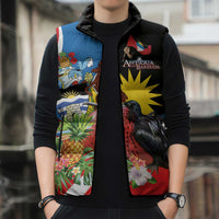 Antigua and Barbuda Magnificent Frigatebird Sleeveless Puffer Jacket Tropical Vibe - Wonder Print Shop