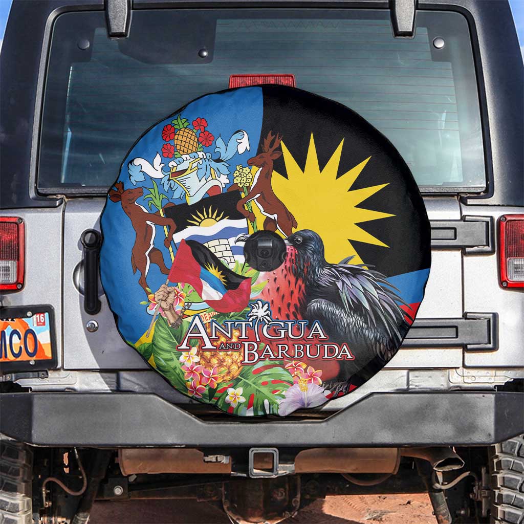 Antigua and Barbuda Magnificent Frigatebird Spare Tire Cover Tropical Vibe - Wonder Print Shop