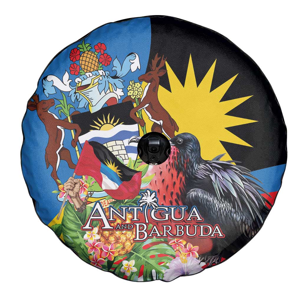 Antigua and Barbuda Magnificent Frigatebird Spare Tire Cover Tropical Vibe - Wonder Print Shop