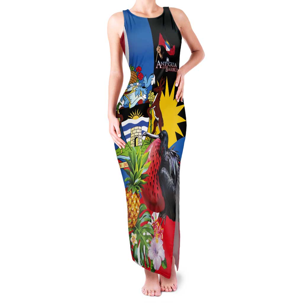 Antigua and Barbuda Magnificent Frigatebird Tank Maxi Dress Tropical Vibe - Wonder Print Shop