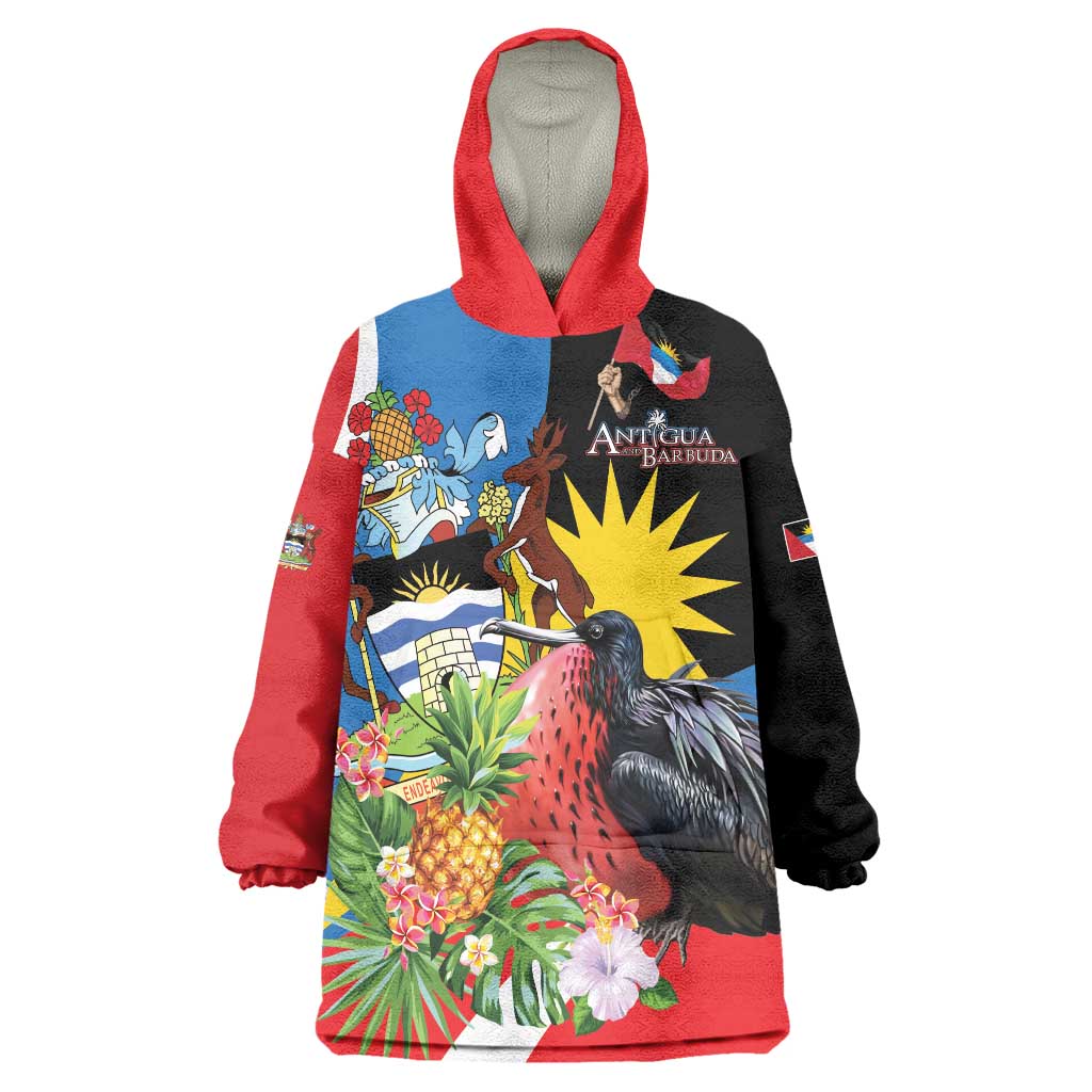 Antigua and Barbuda Magnificent Frigatebird Wearable Blanket Hoodie Tropical Vibe - Wonder Print Shop