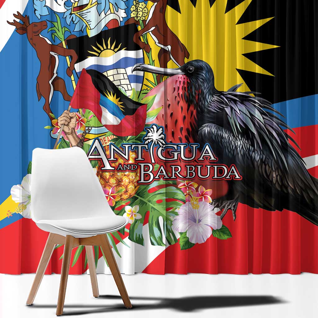Antigua and Barbuda Magnificent Frigatebird Window Curtain Tropical Vibe - Wonder Print Shop