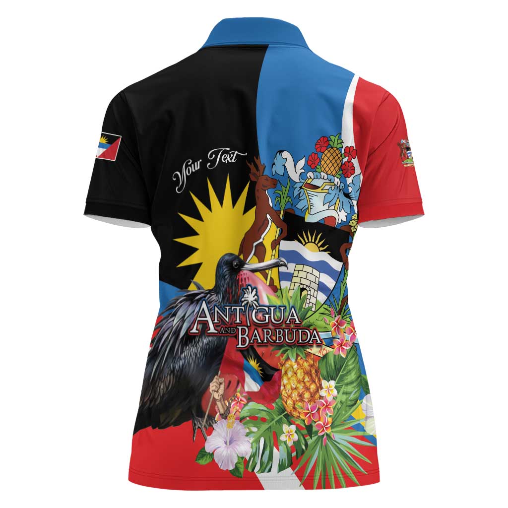 Antigua and Barbuda Magnificent Frigatebird Women Polo Shirt Tropical Vibe - Wonder Print Shop