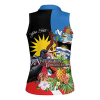 Antigua and Barbuda Magnificent Frigatebird Women Sleeveless Polo Shirt Tropical Vibe - Wonder Print Shop