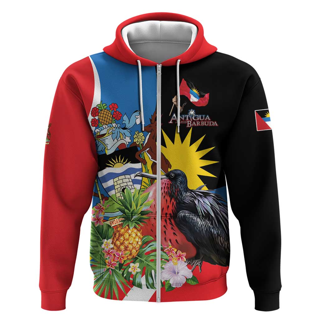 Antigua and Barbuda Magnificent Frigatebird Zip Hoodie Tropical Vibe - Wonder Print Shop