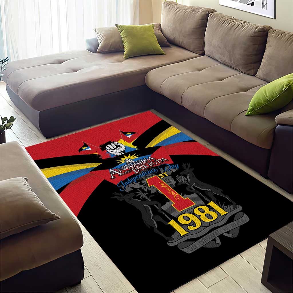 Antigua and Barbuda Independence Day Area Rug Baabyuuda 1 November 1981 - Wonder Print Shop