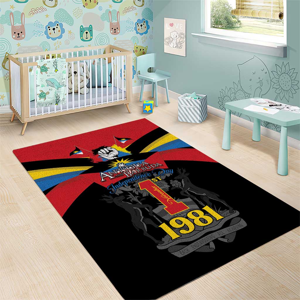 Antigua and Barbuda Independence Day Area Rug Baabyuuda 1 November 1981 - Wonder Print Shop