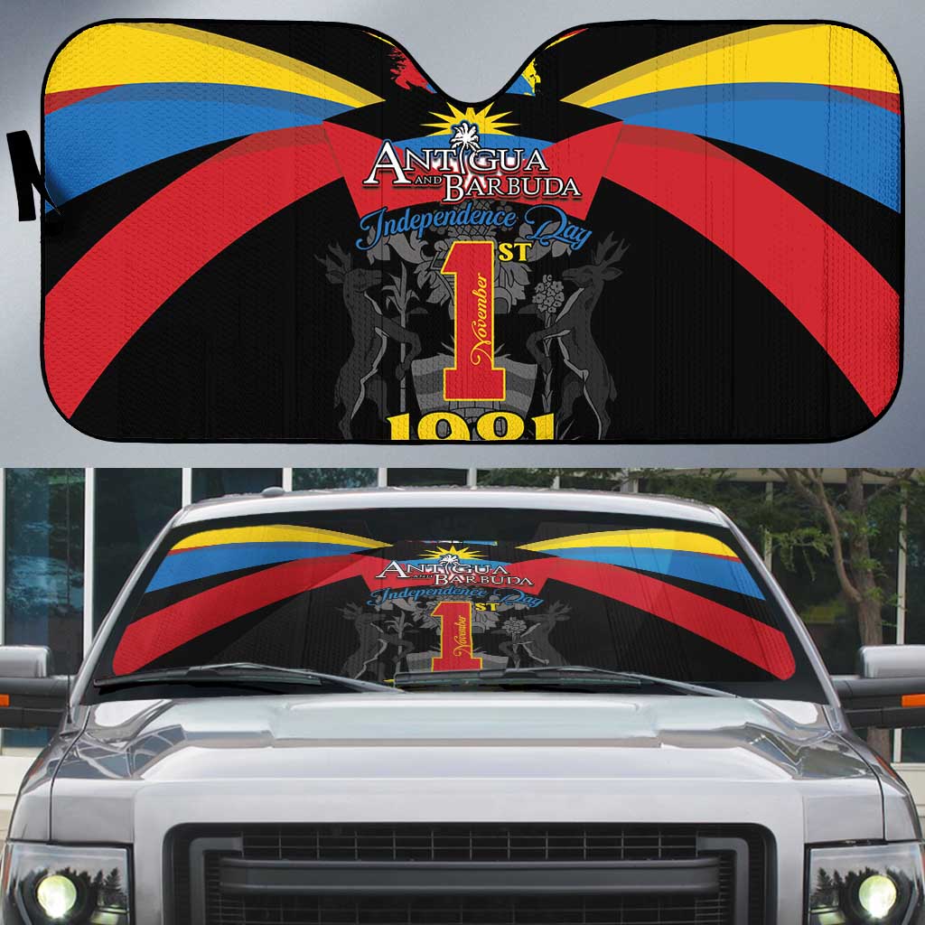 Antigua and Barbuda Independence Day Auto Sun Shade Baabyuuda 1 November 1981 - Wonder Print Shop