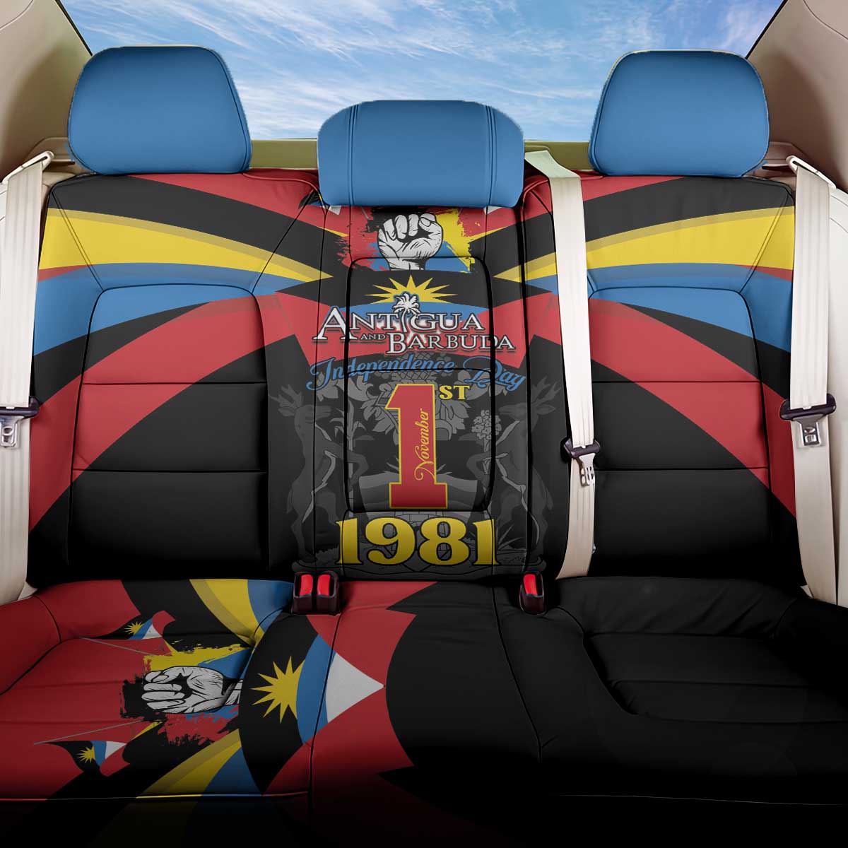 Antigua and Barbuda Independence Day Back Car Seat Cover Baabyuuda 1 November 1981 - Wonder Print Shop