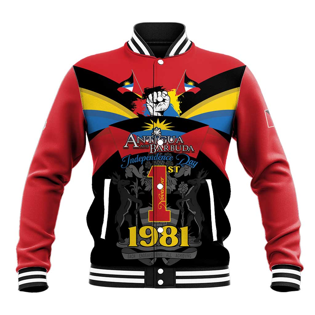 Antigua and Barbuda Independence Day Baseball Jacket Baabyuuda 1 November 1981 - Wonder Print Shop