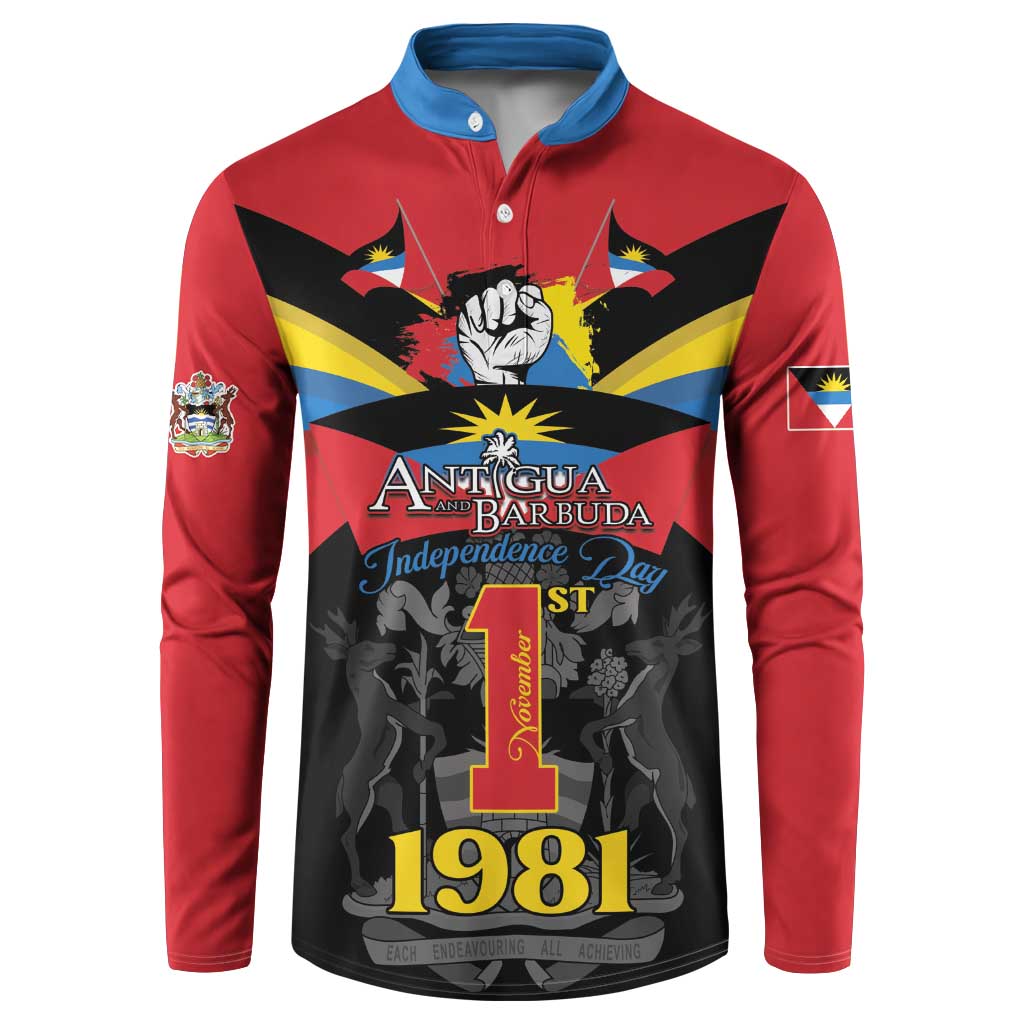 Antigua and Barbuda Independence Day Button Sweatshirt Baabyuuda 1 November 1981 - Wonder Print Shop