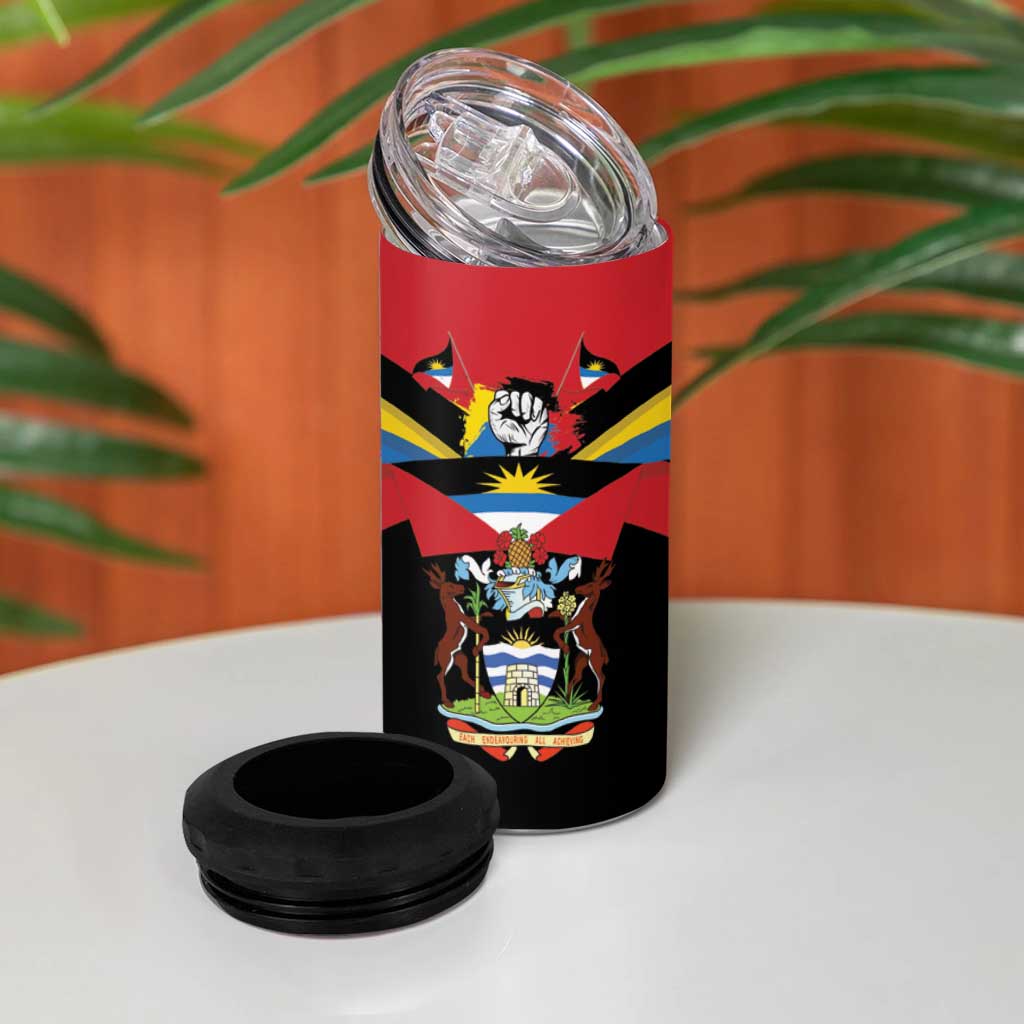 Antigua and Barbuda Independence Day 4 in 1 Can Cooler Tumbler Baabyuuda 1 November 1981 - Wonder Print Shop