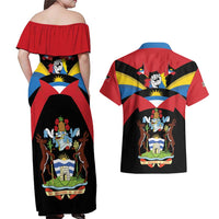 Antigua and Barbuda Independence Day Couples Matching Off Shoulder Maxi Dress and Hawaiian Shirt Baabyuuda 1 November 1981 - Wonder Print Shop