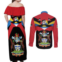 Antigua and Barbuda Independence Day Couples Matching Off Shoulder Maxi Dress and Long Sleeve Button Shirt Baabyuuda 1 November 1981 - Wonder Print Shop