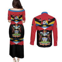 Antigua and Barbuda Independence Day Couples Matching Puletasi and Long Sleeve Button Shirt Baabyuuda 1 November 1981 - Wonder Print Shop