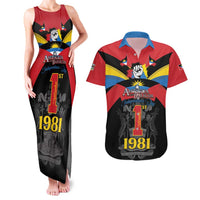 Antigua and Barbuda Independence Day Couples Matching Tank Maxi Dress and Hawaiian Shirt Baabyuuda 1 November 1981 - Wonder Print Shop