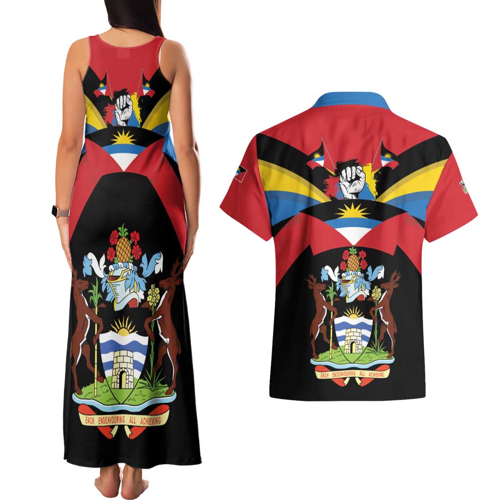 Antigua and Barbuda Independence Day Couples Matching Tank Maxi Dress and Hawaiian Shirt Baabyuuda 1 November 1981 - Wonder Print Shop