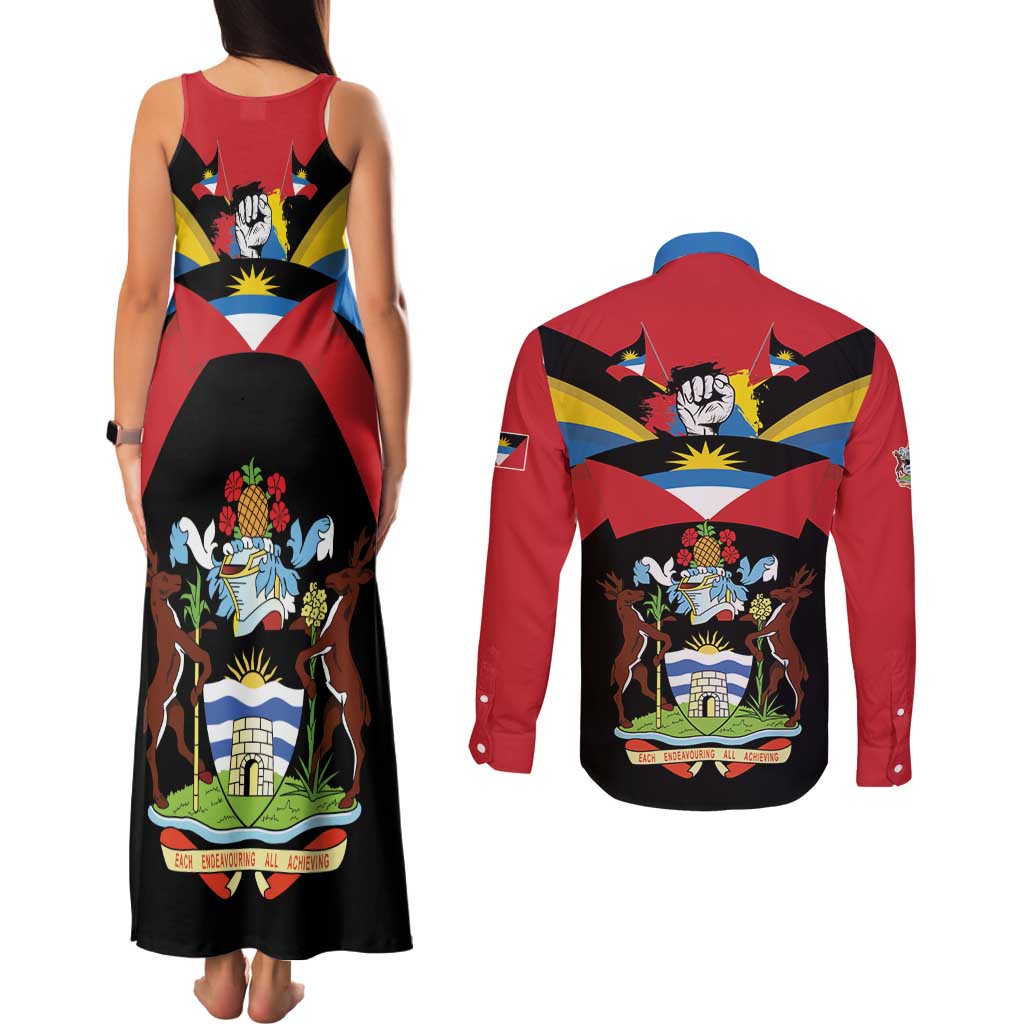 Antigua and Barbuda Independence Day Couples Matching Tank Maxi Dress and Long Sleeve Button Shirt Baabyuuda 1 November 1981 - Wonder Print Shop