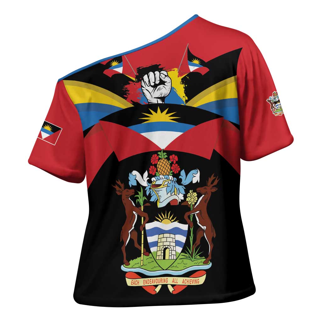 Antigua and Barbuda Independence Day Cross Shoulder Shirt Baabyuuda 1 November 1981 - Wonder Print Shop