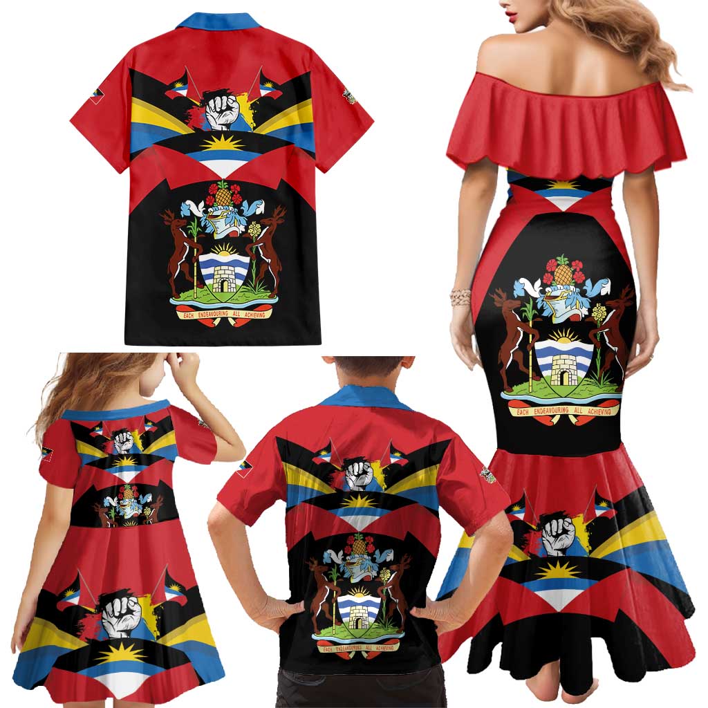 Antigua and Barbuda Independence Day Family Matching Mermaid Dress and Hawaiian Shirt Baabyuuda 1 November 1981 - Wonder Print Shop