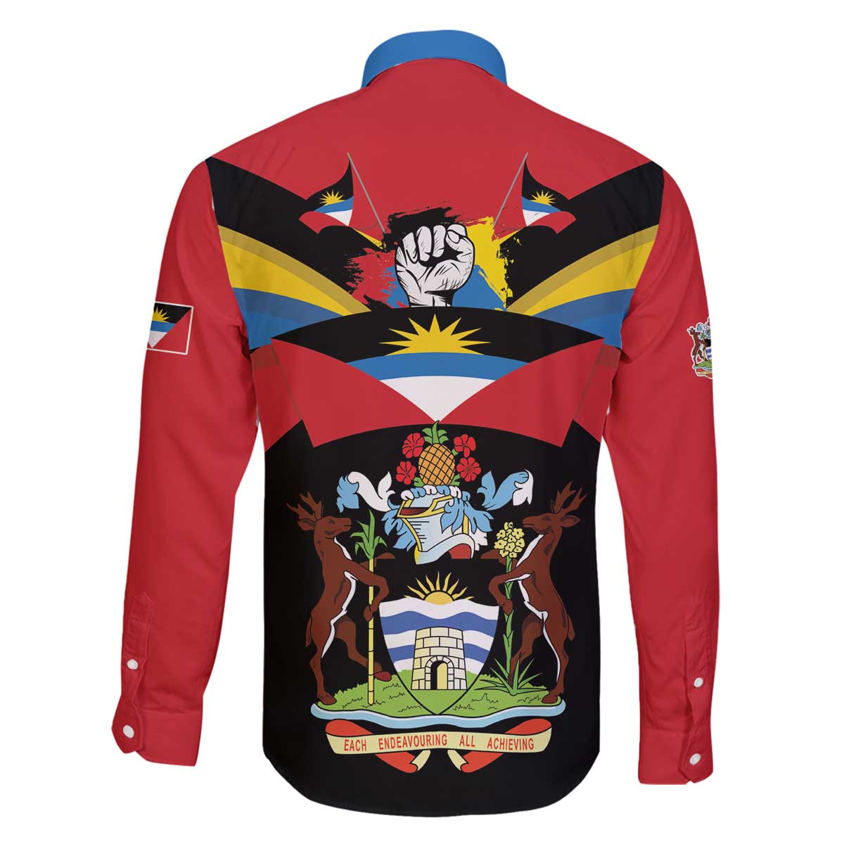 Antigua and Barbuda Independence Day Family Matching Off The Shoulder Long Sleeve Dress and Hawaiian Shirt Baabyuuda 1 November 1981 - Wonder Print Shop