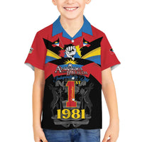 Antigua and Barbuda Independence Day Family Matching Off Shoulder Maxi Dress and Hawaiian Shirt Baabyuuda 1 November 1981 - Wonder Print Shop