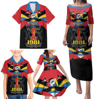 Antigua and Barbuda Independence Day Family Matching Puletasi and Hawaiian Shirt Baabyuuda 1 November 1981 - Wonder Print Shop