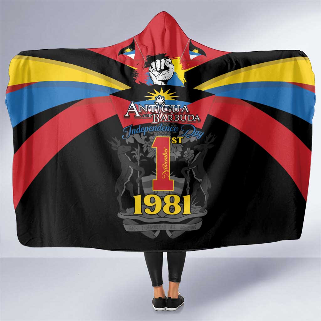Antigua and Barbuda Independence Day Hooded Blanket Baabyuuda 1 November 1981 - Wonder Print Shop