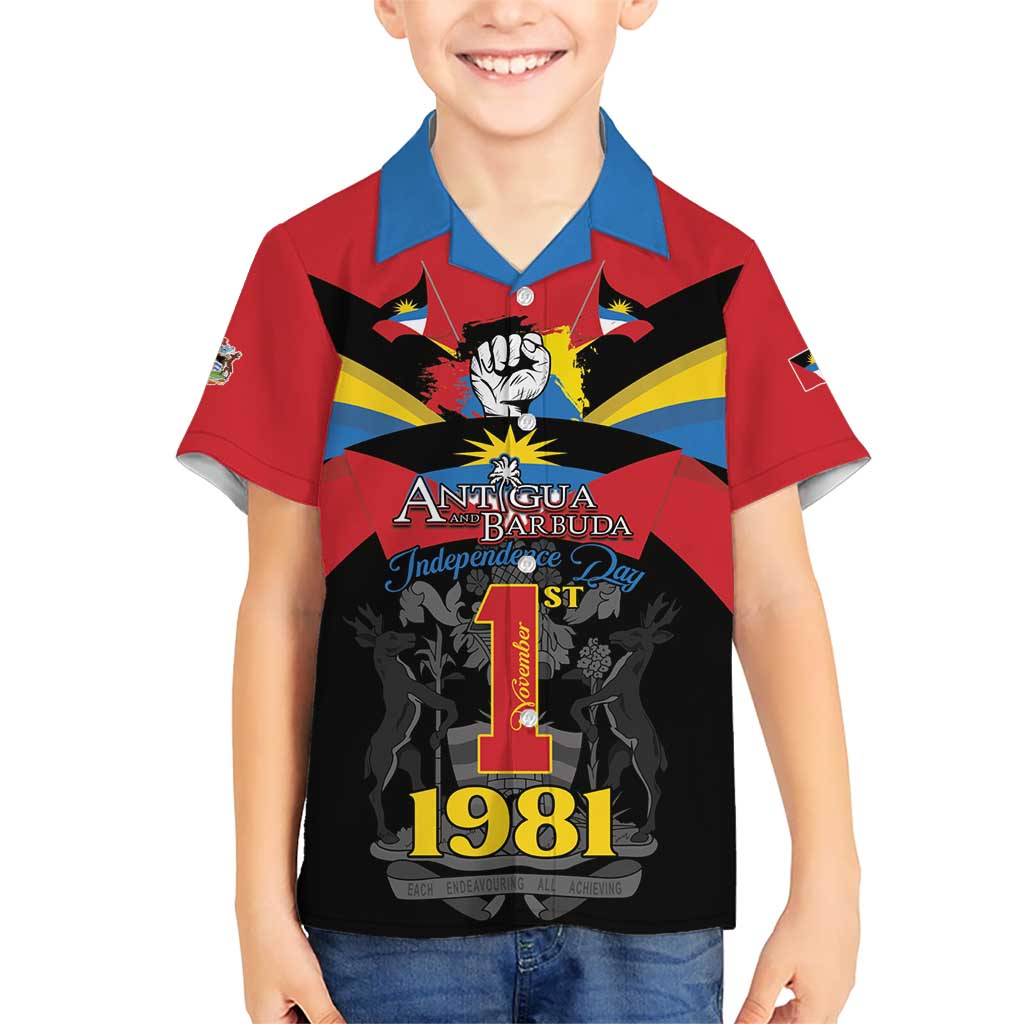 Antigua and Barbuda Independence Day Kid Hawaiian Shirt Baabyuuda 1 November 1981 - Wonder Print Shop