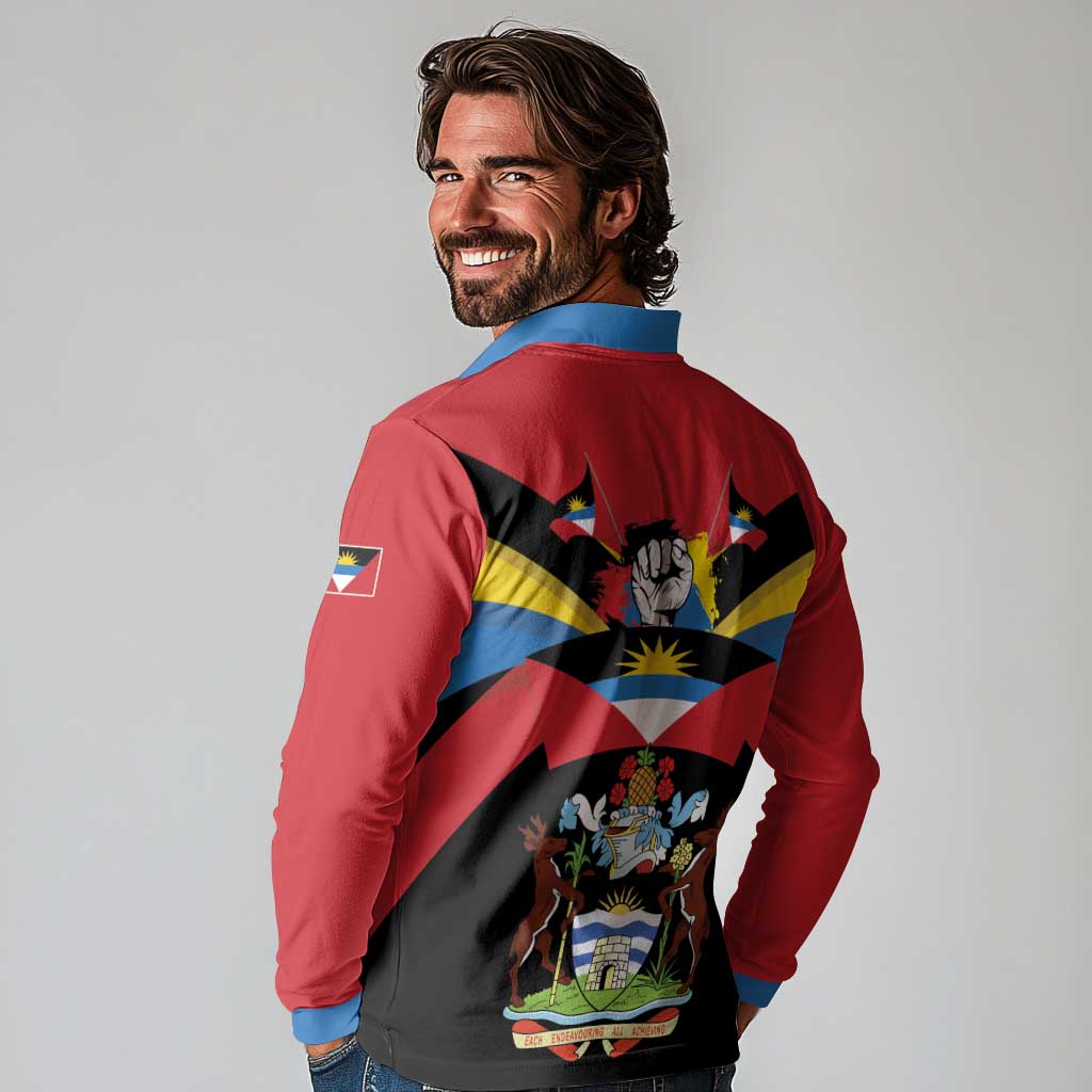 Antigua and Barbuda Independence Day Long Sleeve Polo Shirt Baabyuuda 1 November 1981 - Wonder Print Shop