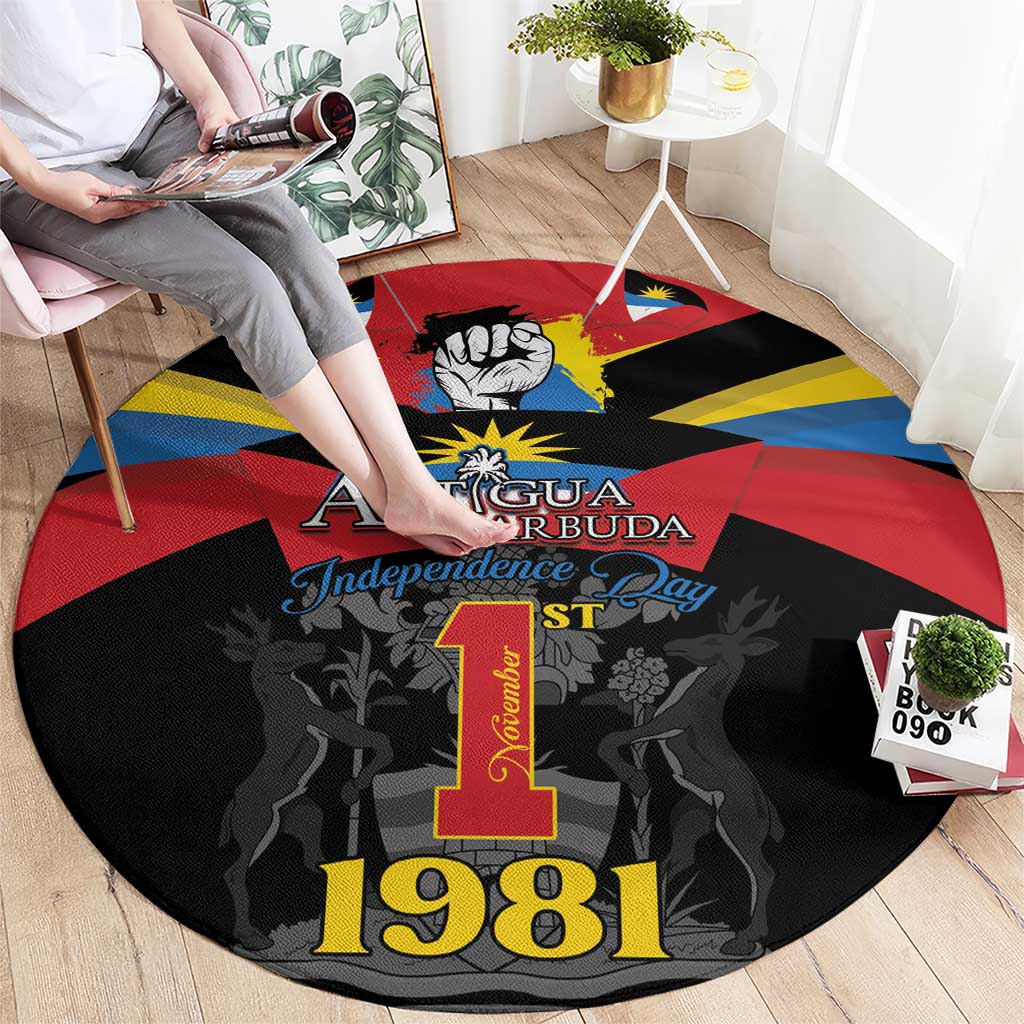 Antigua and Barbuda Independence Day Round Carpet Baabyuuda 1 November 1981 - Wonder Print Shop