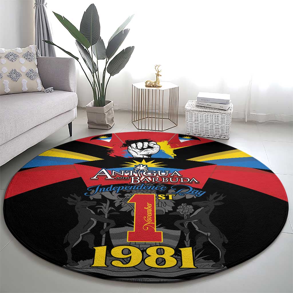 Antigua and Barbuda Independence Day Round Carpet Baabyuuda 1 November 1981 - Wonder Print Shop