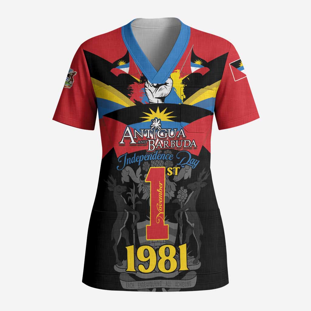 Antigua and Barbuda Independence Day Scrub Top Baabyuuda 1 November 1981 - Wonder Print Shop