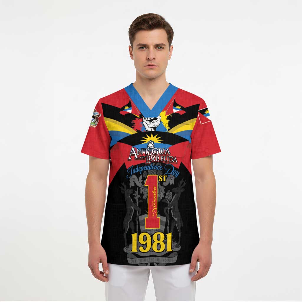 Antigua and Barbuda Independence Day Scrub Top Baabyuuda 1 November 1981 - Wonder Print Shop