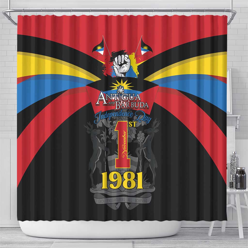 Antigua and Barbuda Independence Day Shower Curtain Baabyuuda 1 November 1981 - Wonder Print Shop